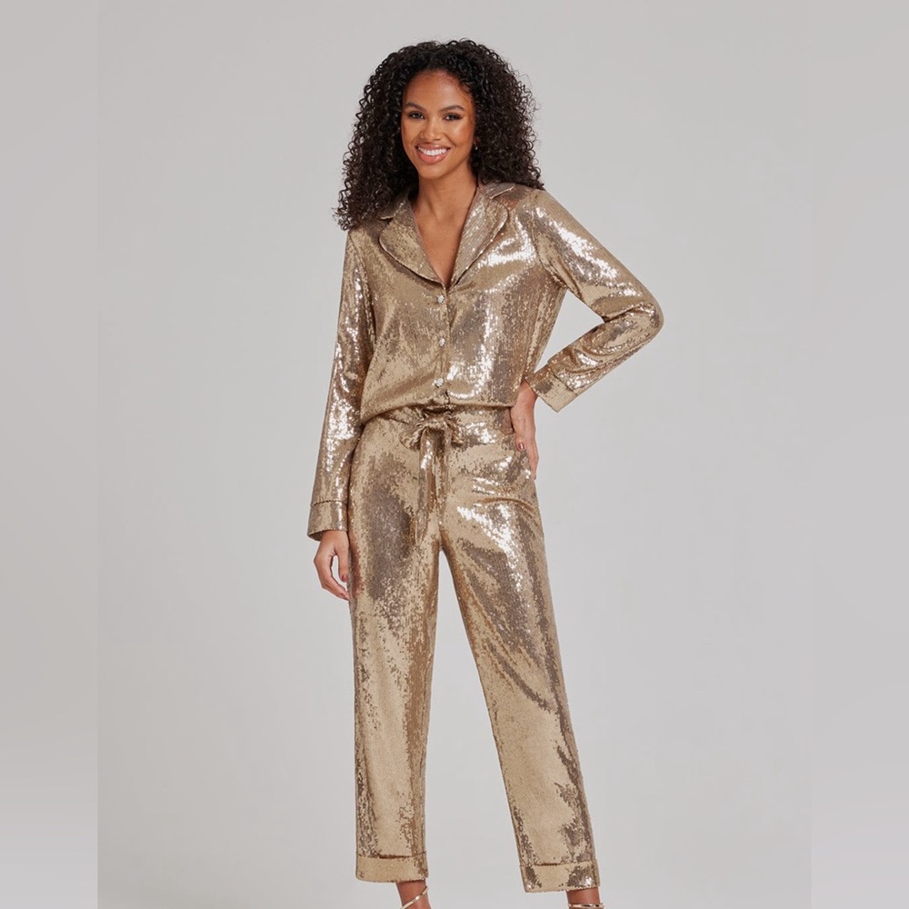 **NWT NADINE MERABI GOLD SPARKLY CO-ORD SET**